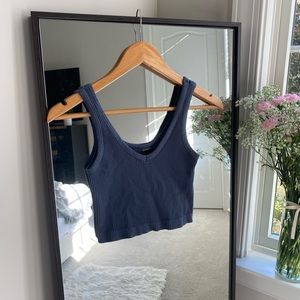 MonoB blue athletic cropped tank top